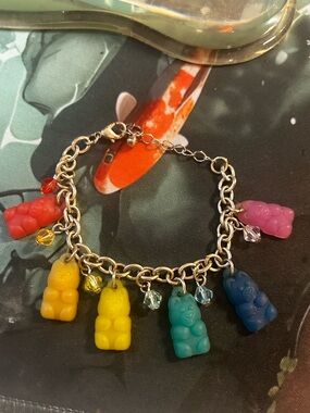 Rainbow Gummy Bear Charm Bracelet Y2K Kawaii Candycore